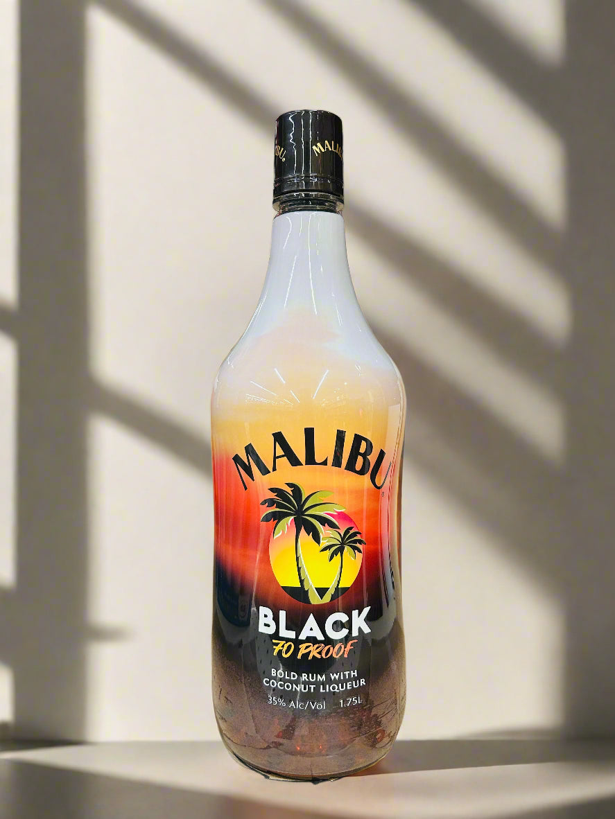 Malibu Black 70 Proof Bold Rum with Coconut Liqueur